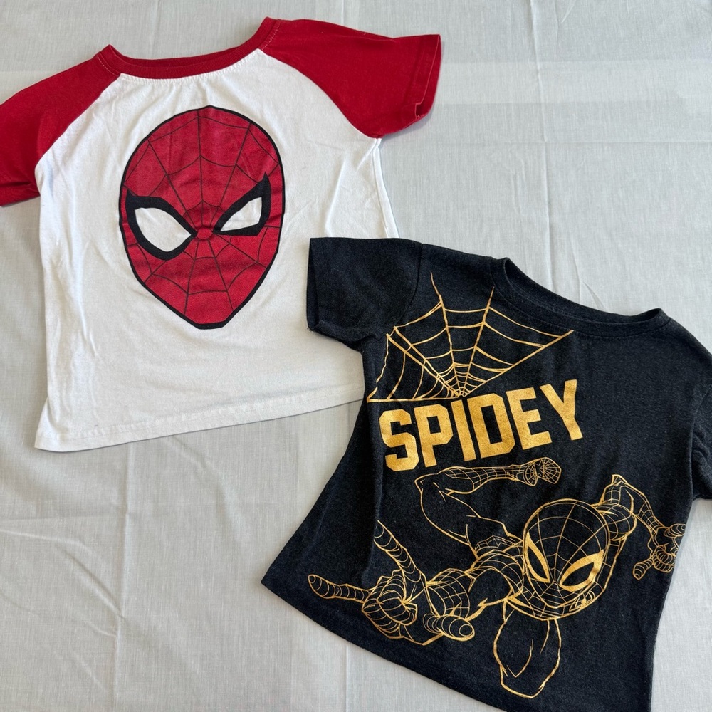 Marvel Spider-Man Boys T-Shirt Lot – 2 Short Sleeve Tees – Size 6‎